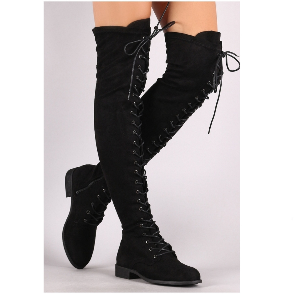 Stylish & Edgy Lucky Brand OTK Boots - Picture 2 of 6
